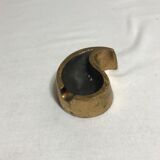 Cendrier ancien bronze doré forme virgule objet du fumeur vintage