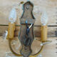 Pair of gold metal sconces