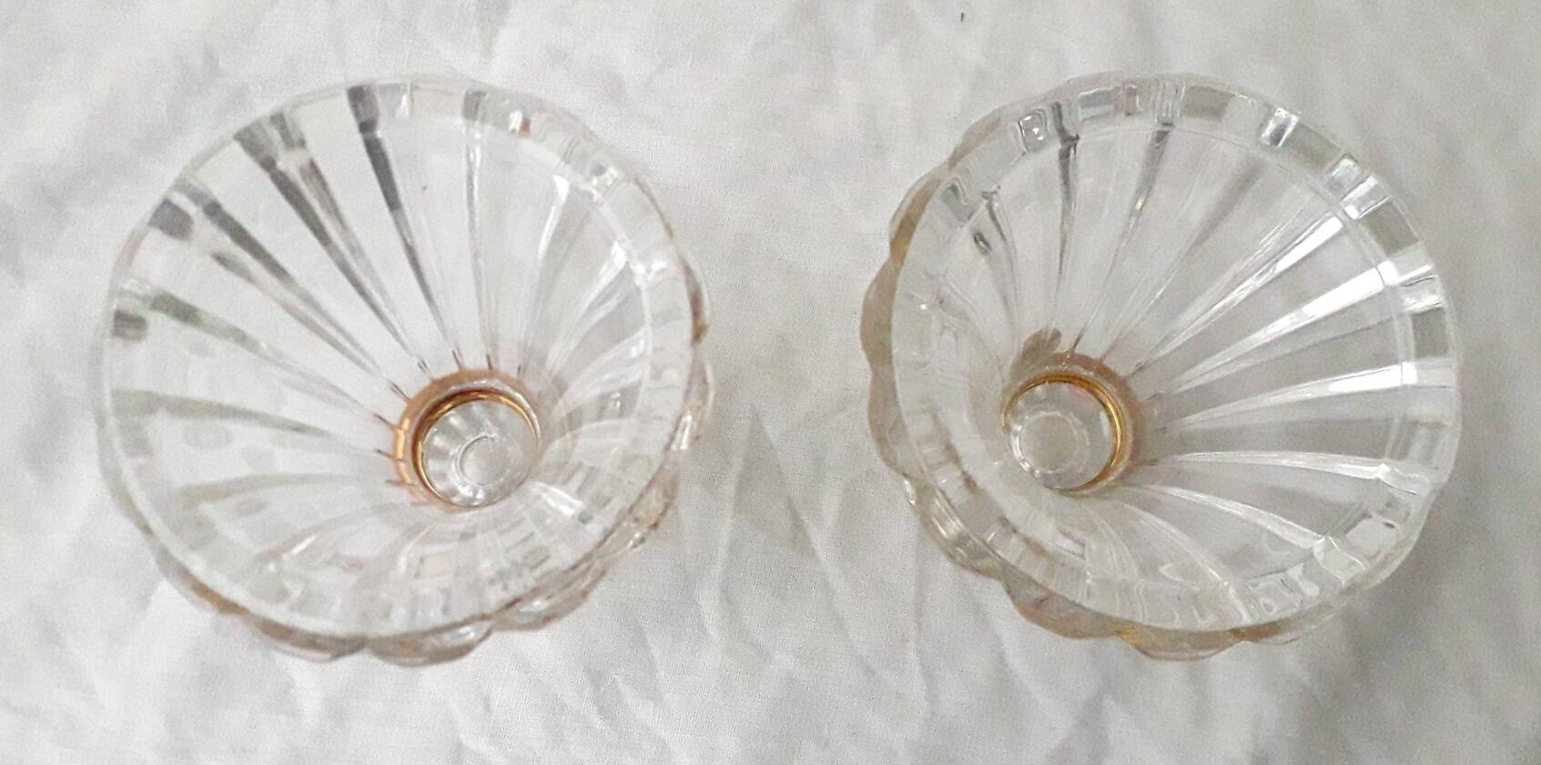 Pair of crystal candlesticks