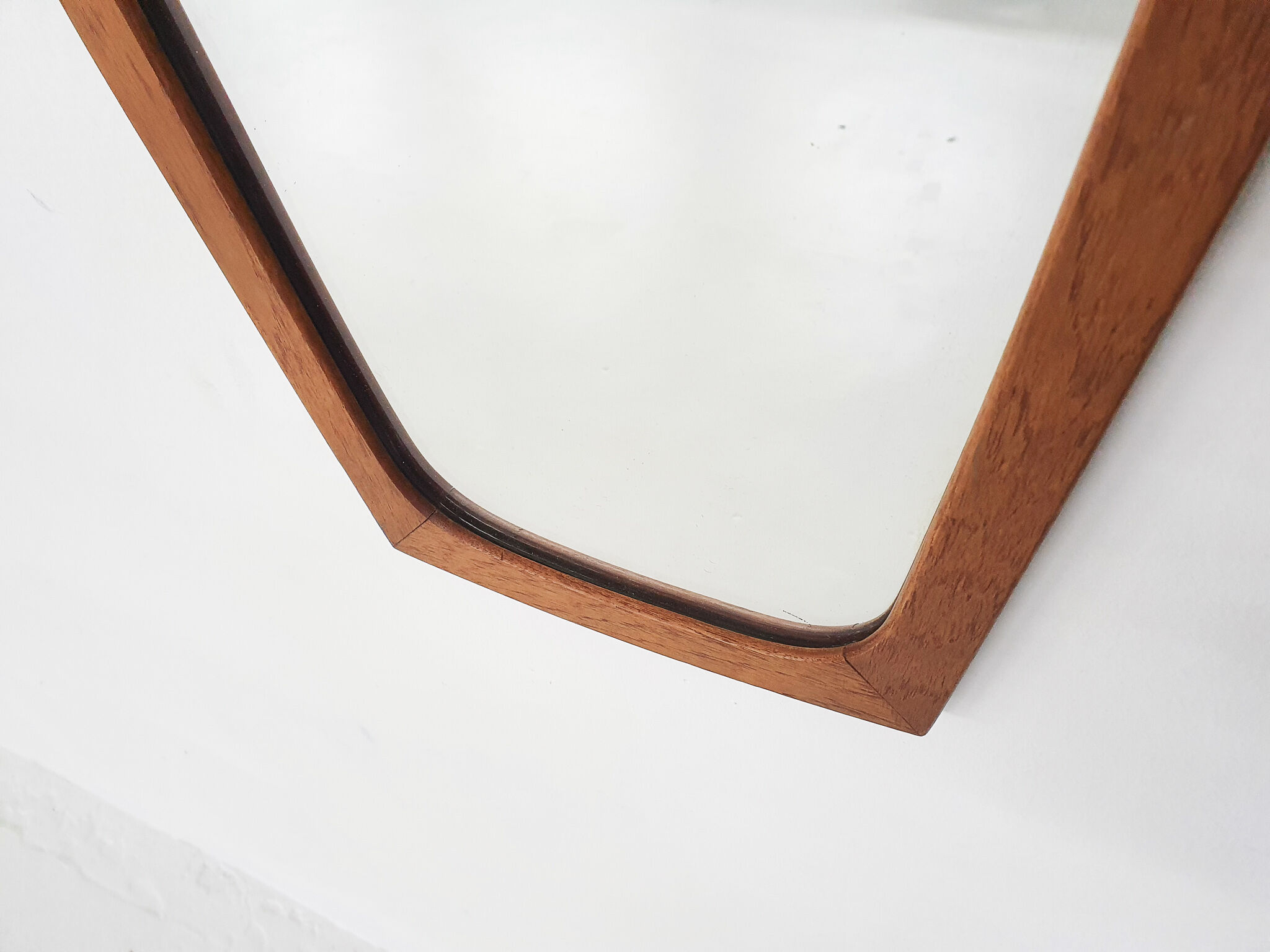 Scandinavian Modern teak mirror Denmark 1960’s 77x37cm
