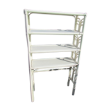 White wicker and rattan shelf