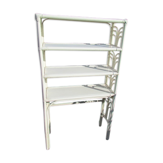 Shelf in wicker and rattan white