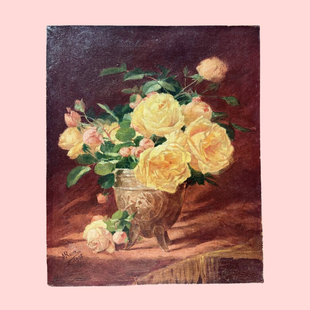 Bouquet of roses, oil on canvas 1907