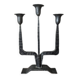 3-arm chandelier, ironwork, brutalist design, handmade