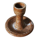 Vintage speckled rust round stoneware candlestick