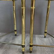 Paire de tables d’appoint en métal et verre, XXème siècle