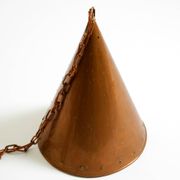 1960s cone pendant lamp in copper by th. valentiner copenhagen denmark