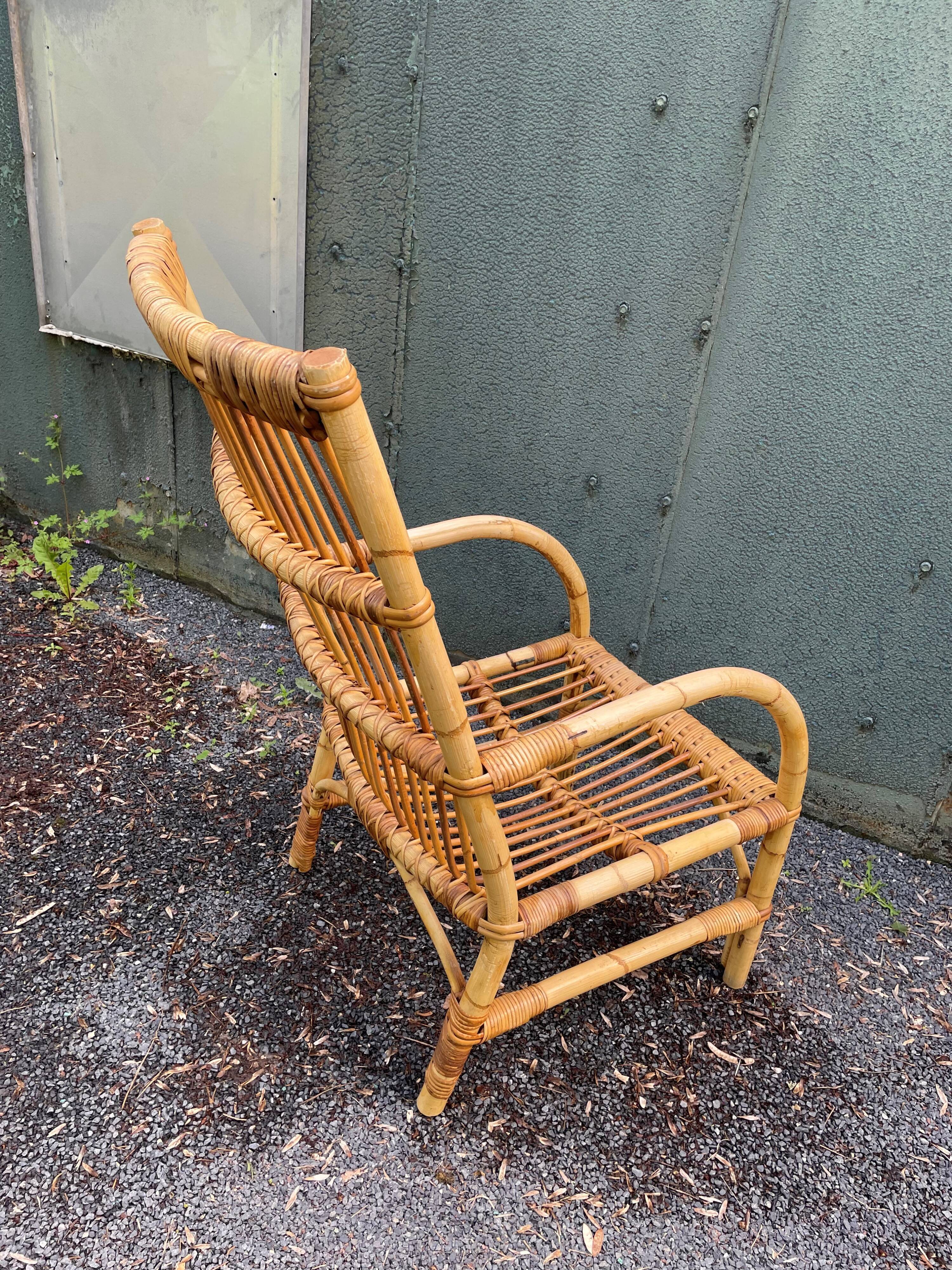 Vintage rattan armchair