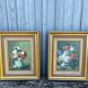 2 Tableaux Bouquet de fleurs en vase signes