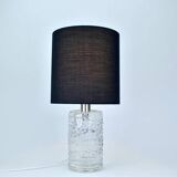 Mid-century solid crystal structured table lamp by Willem Heesen for Royal Leerdam