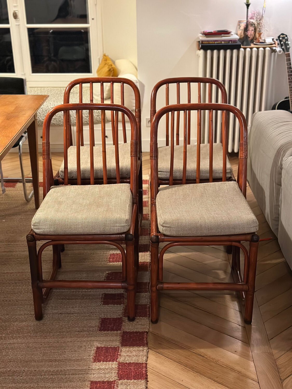 4 bamboo chairs from the 60s