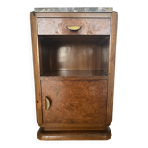Walnut burr bedside table, French Art Deco, 1920s/30s.