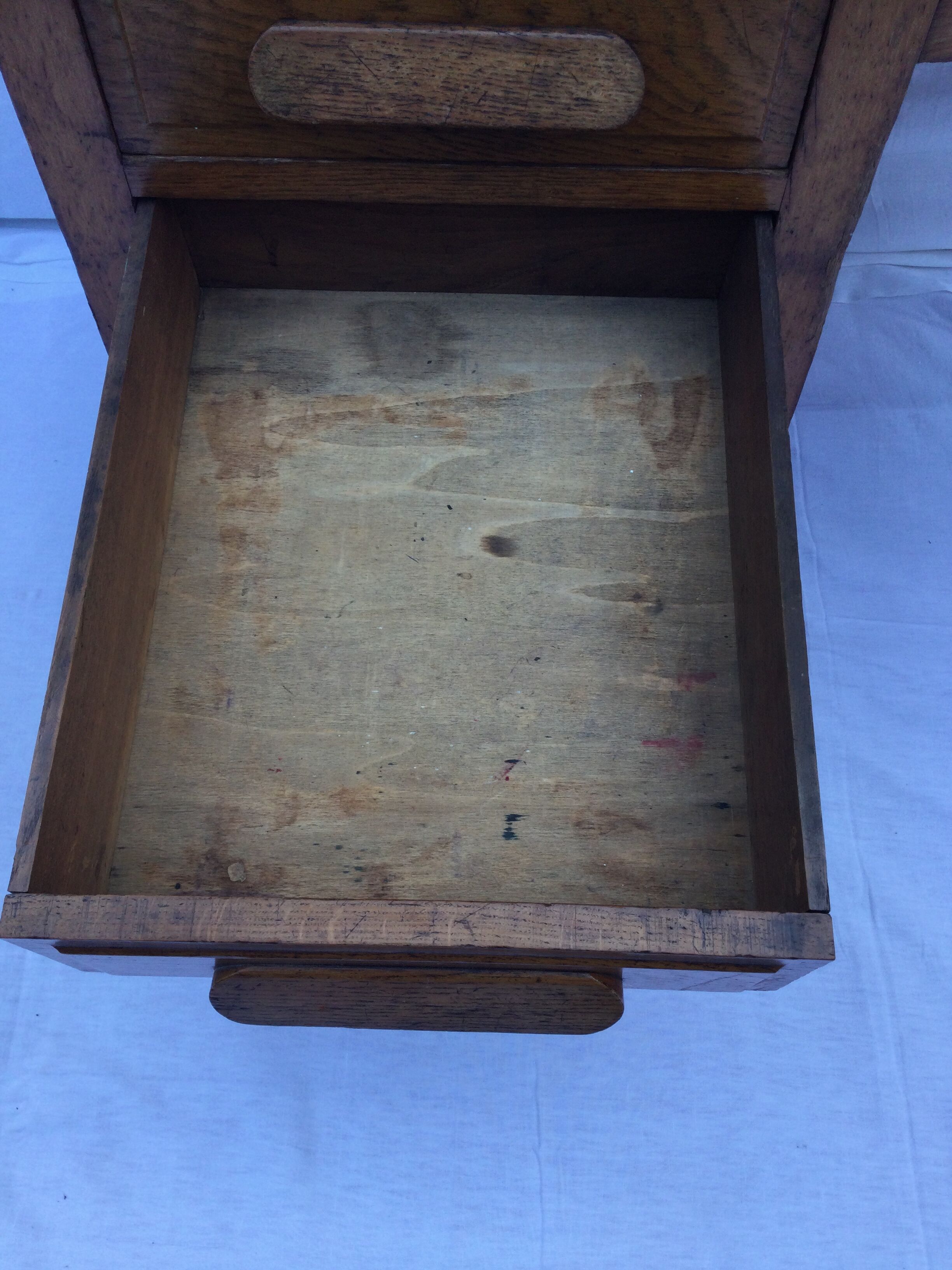 Wooden desk with three drawers