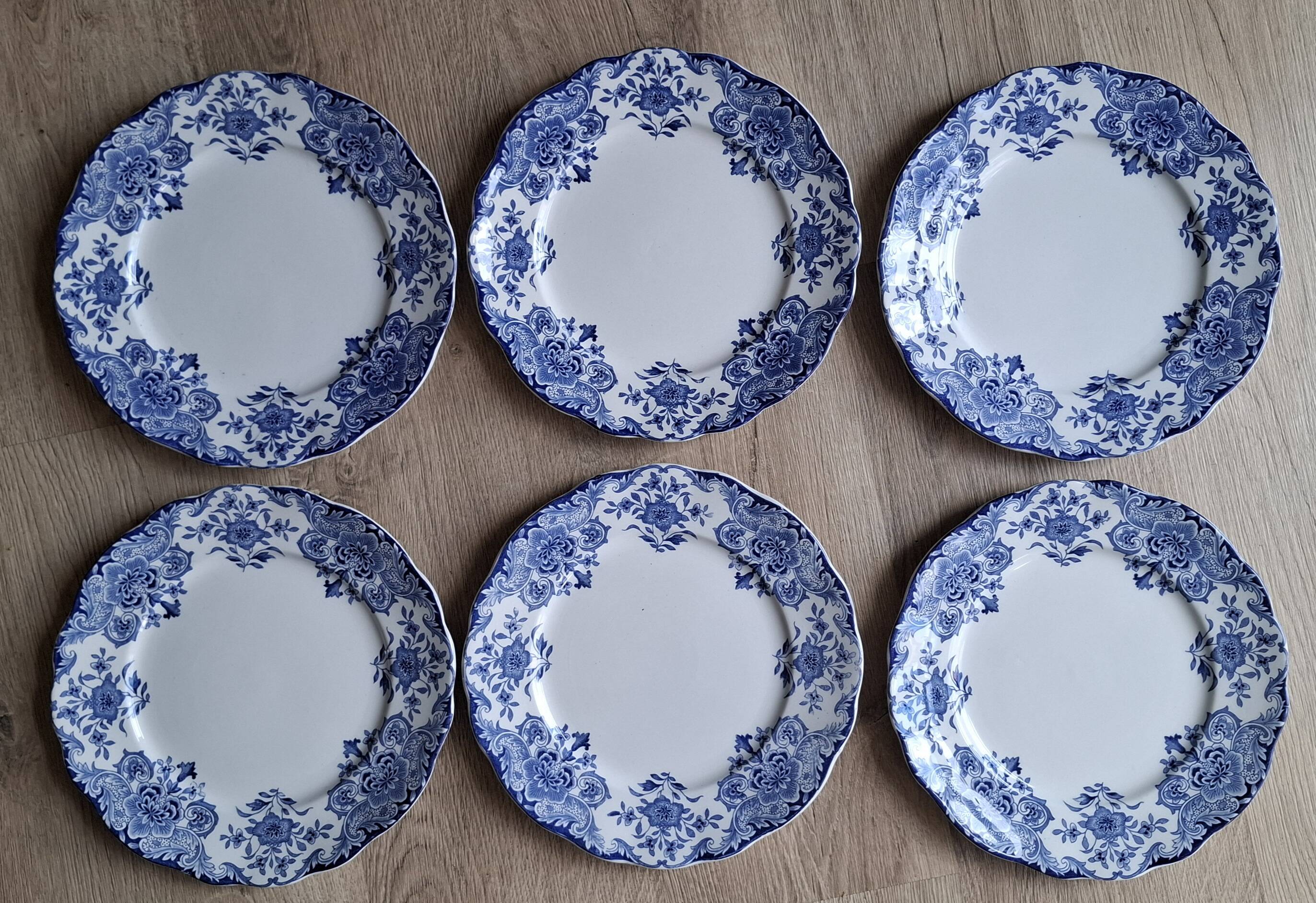 Set of 6 flat plates Dordrecht BFK 1920