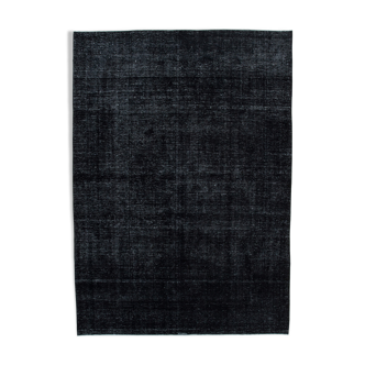 Handwoven persian overdyed 271 cm x 382 cm black wool carpet