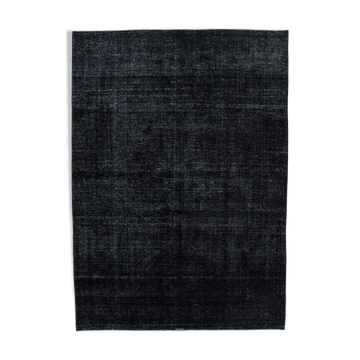 Handwoven persian overdyed 271 cm x 382 cm black wool carpet