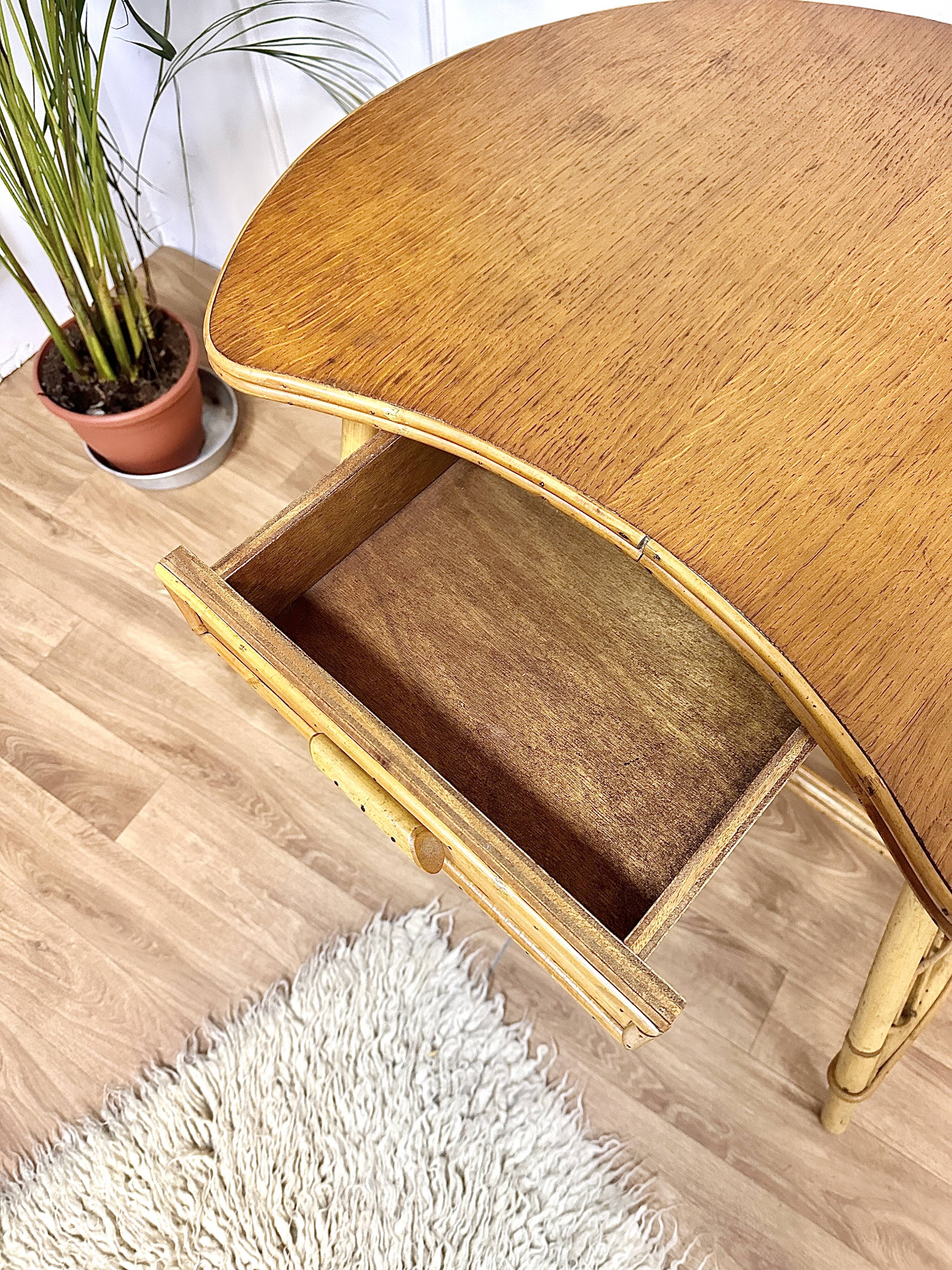 Vintage rattan table, desk