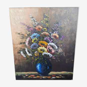 Canvas painting bouquet of flowers