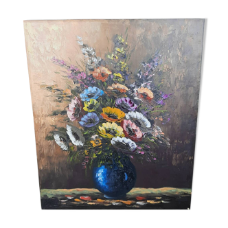 Canvas painting bouquet of flowers