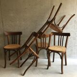 Set of 5 canned Baumann chairs