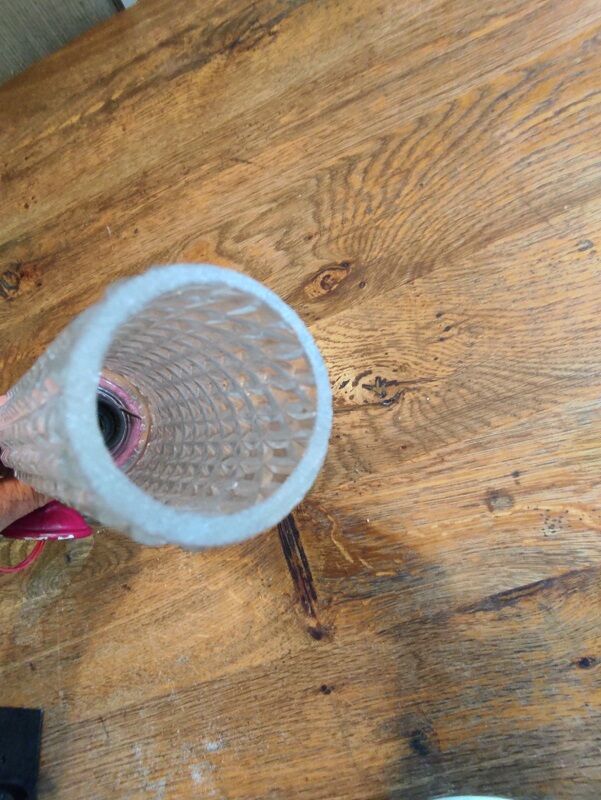 Metal wall lamp metal enamelled tulip in vintage antique molded glass DP 1021F70