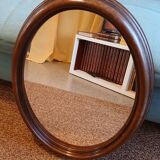 Vintage oval wooden mirror