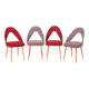 Chaises Mid-Century en hêtre, tchèque, années 1950, ensemble de 4