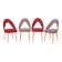Chaises Mid-Century en hêtre, tchèque, années 1950, ensemble de 4