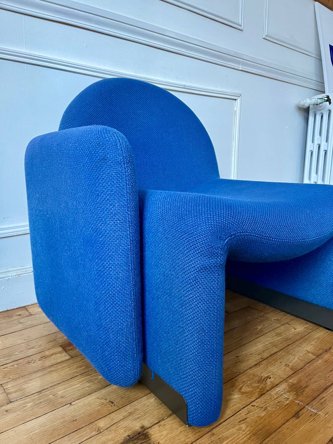 Vintage 70s wool fireside chair