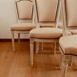 Suite of six 20th century patinated beech chairs