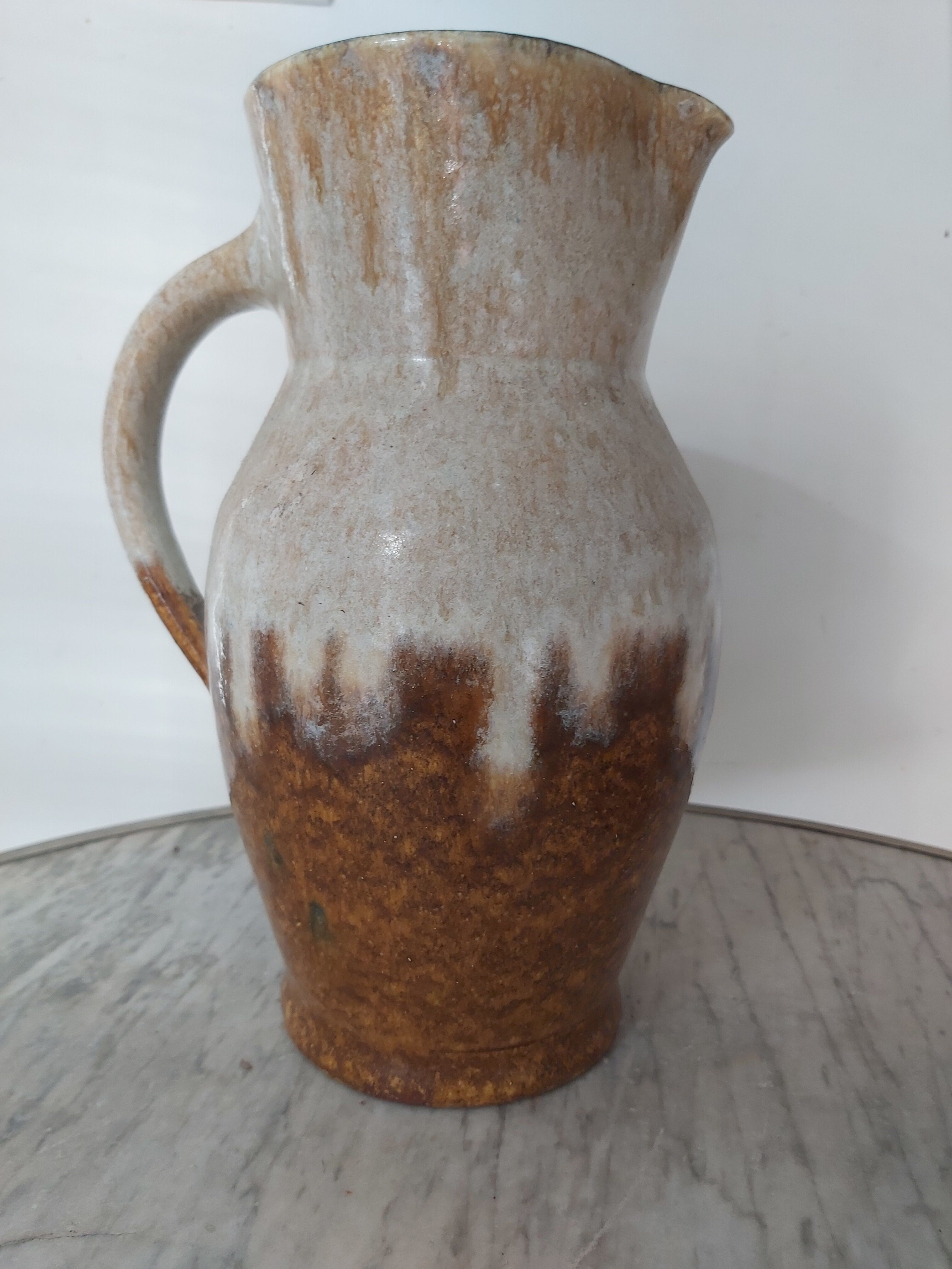 Enamelled ceramic pitcher Les Potiers d'Accolay