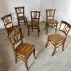 Lot de 6 anciennes chaises vintage bistrot des années 50 en bois