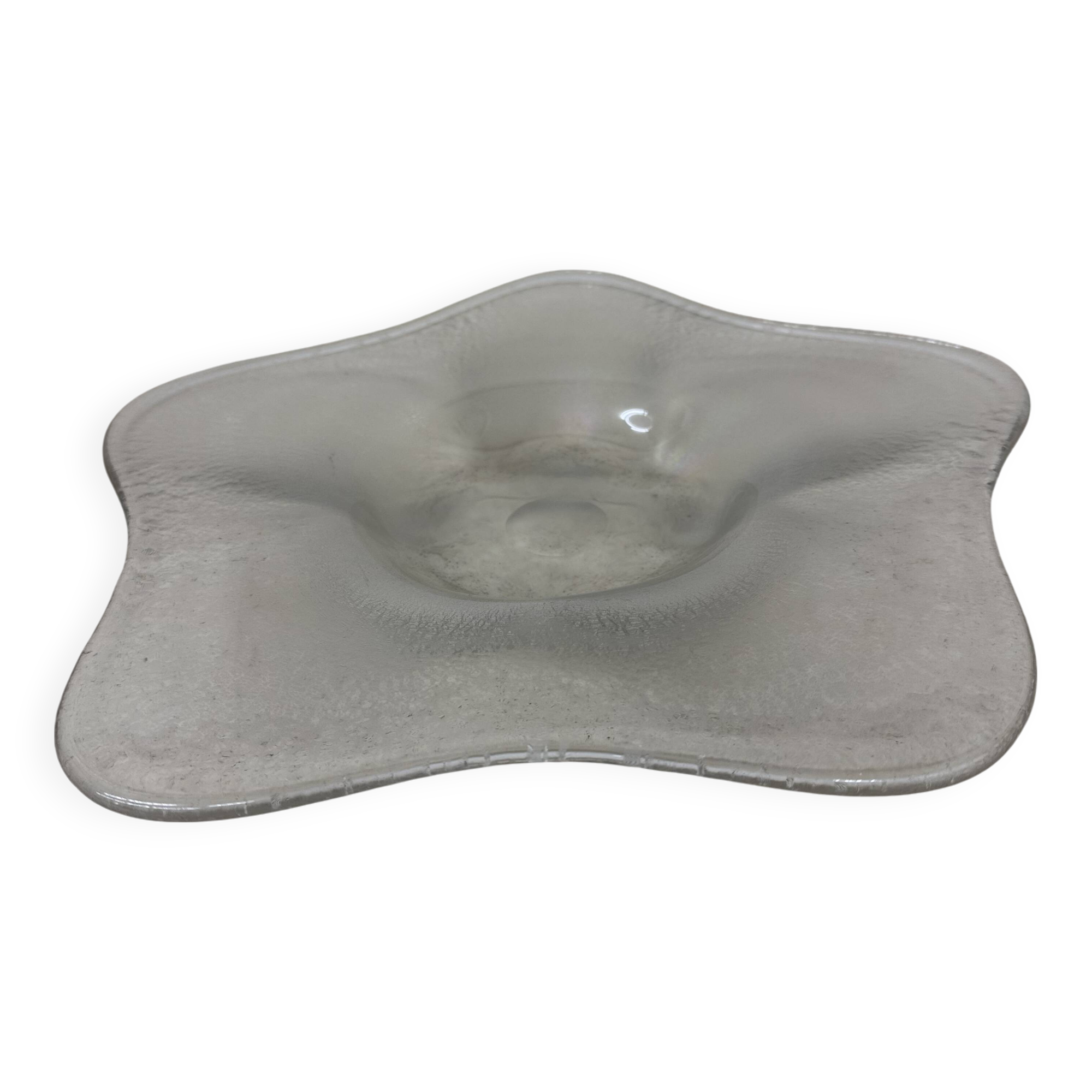 Antique bowl Willem Jacob Rozendaal for  Kristalunie Maastricht Coquille