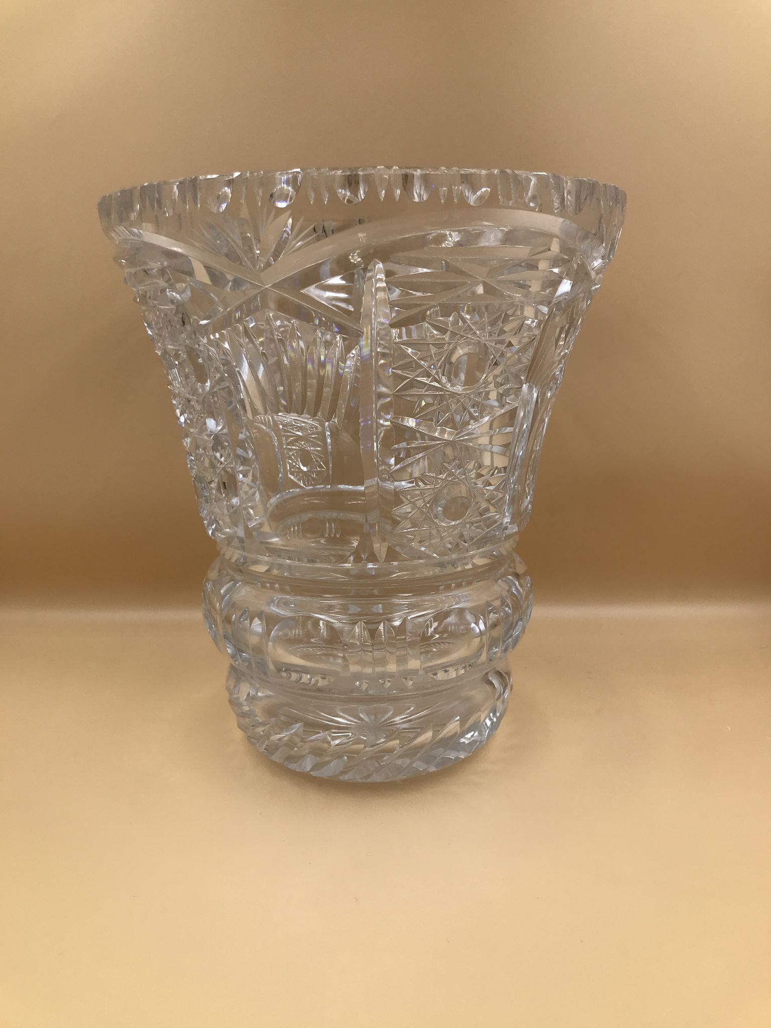 Vintage vase cut into facets of the 30s
