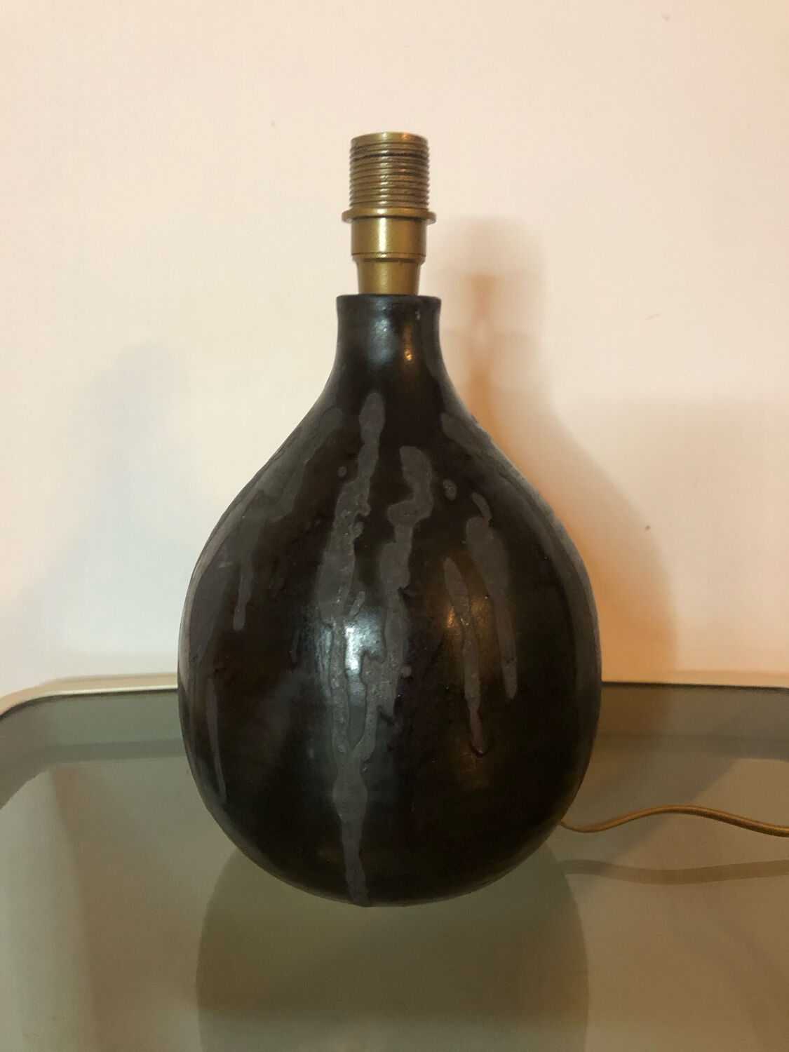 Vintage black ceramic lamp