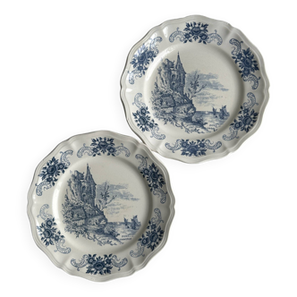 2 Sarreguemines earthenware plates, “Surrey” collection.