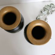 Pair of ceramic vases, hand painted