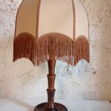 Wooden lamp turned in walnut