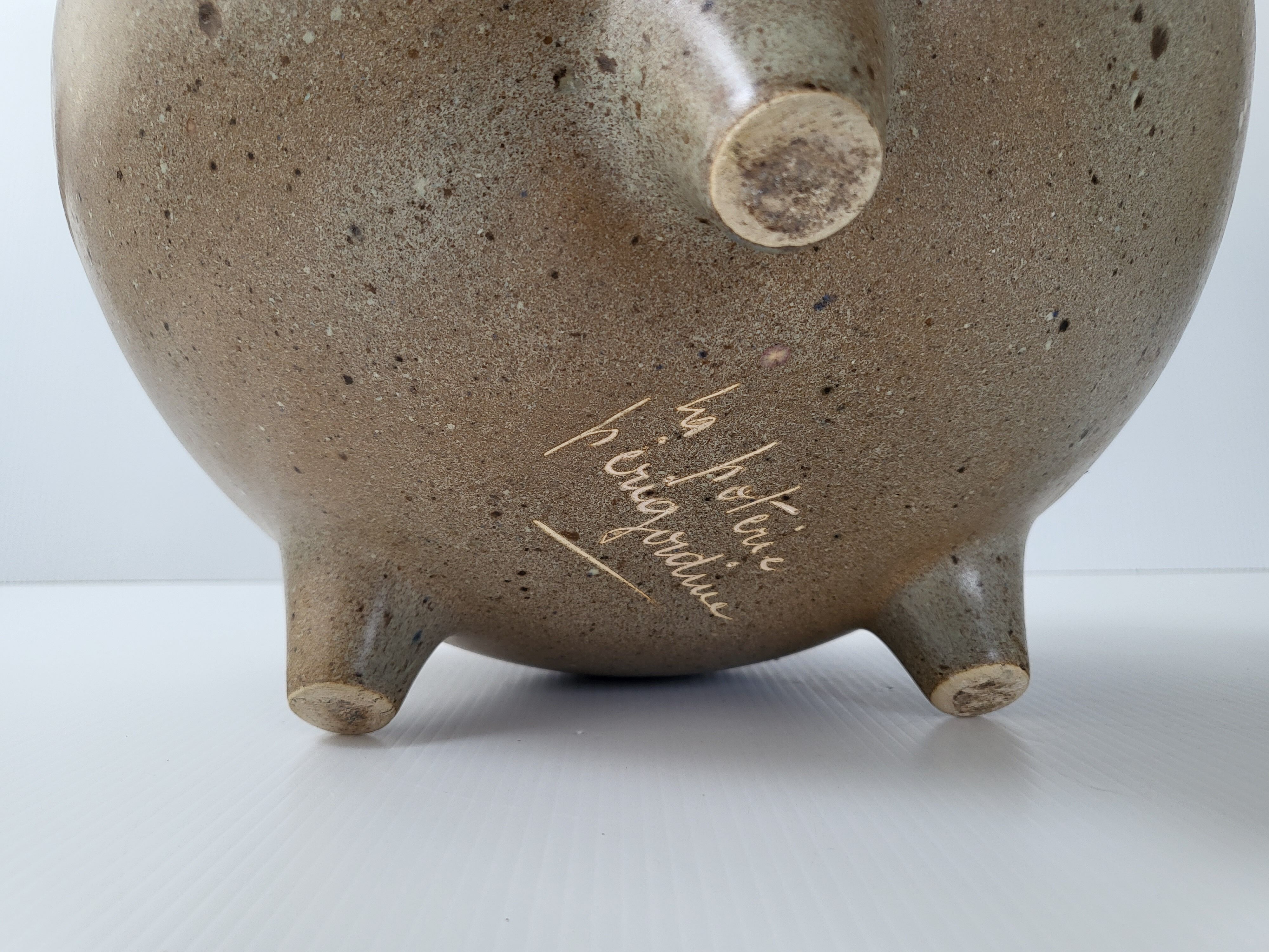 Vintage picnic vase la Poterie Périgordine in stoneware 1960