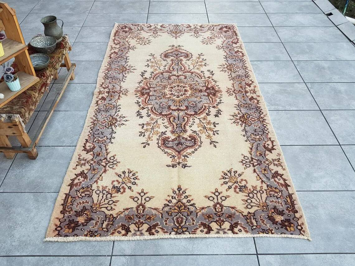 Decorative Turkish Area Vintage Rug skusku835