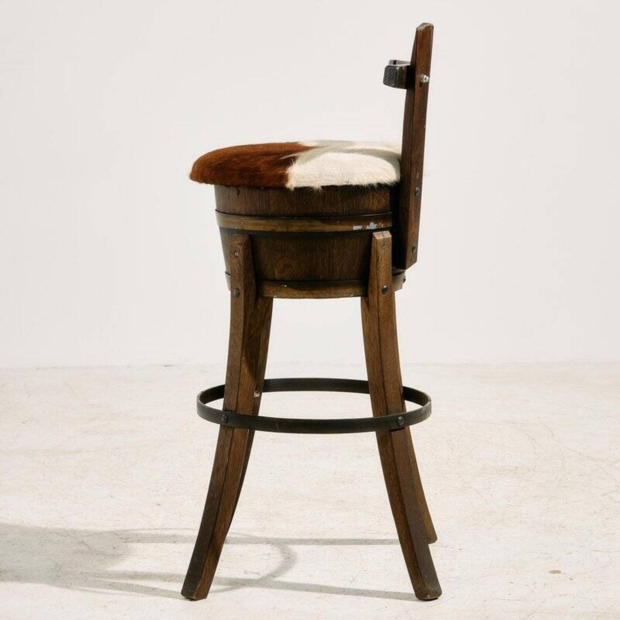 Tabouret de bar en hêtre vintage, années 1970