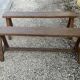 Pair of vintage oak benches 60s