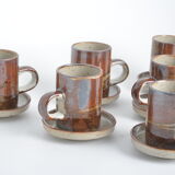 6 tasses à café en grés