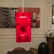 Duplex pendant lamp - Fontana Arte red plexiglass by Carlo Tamborini