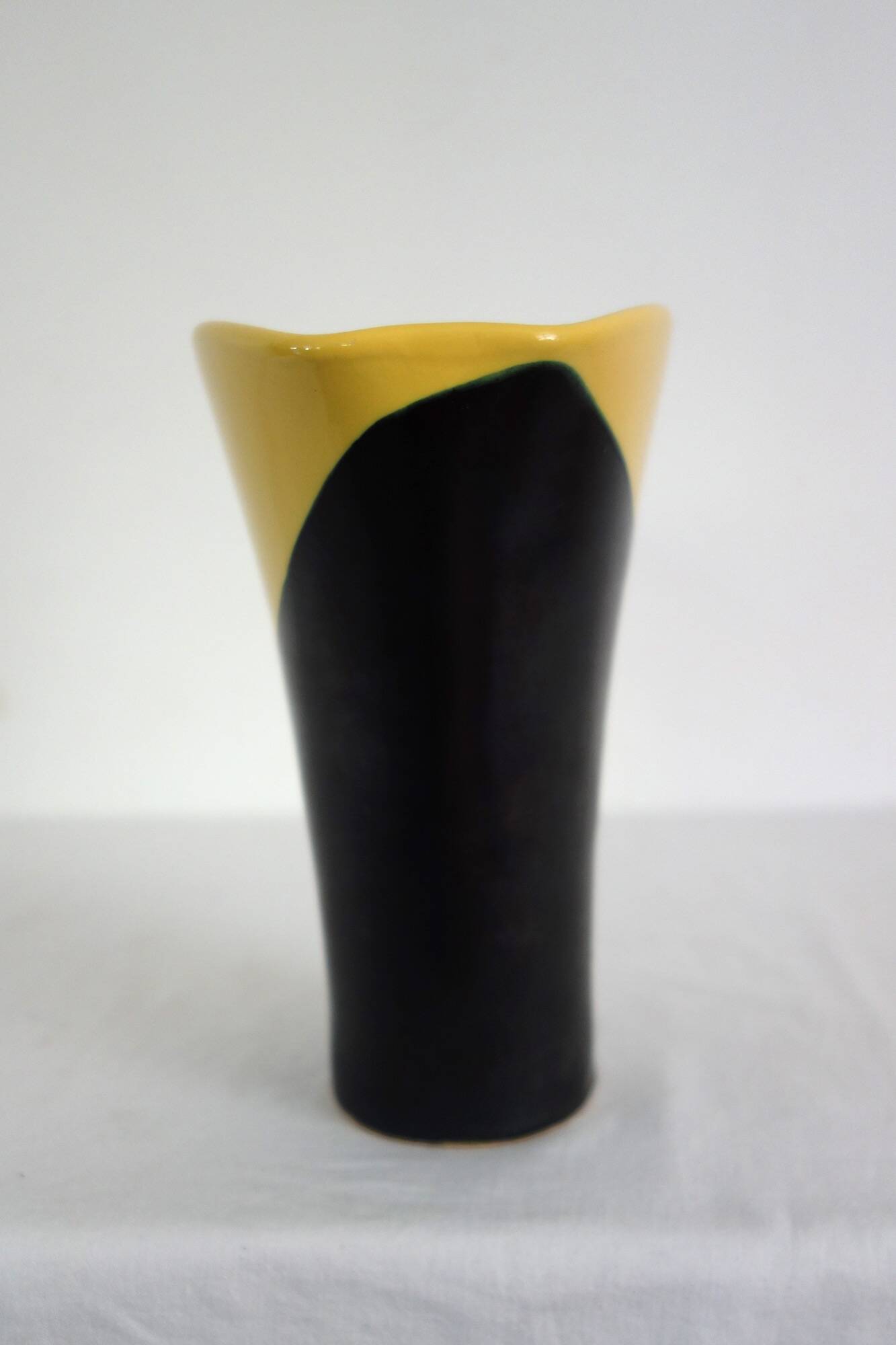 Two-tone Elchinger ceramic vase from the 1960s