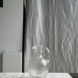 Large blown glass carafe with ice cube compartment Biot