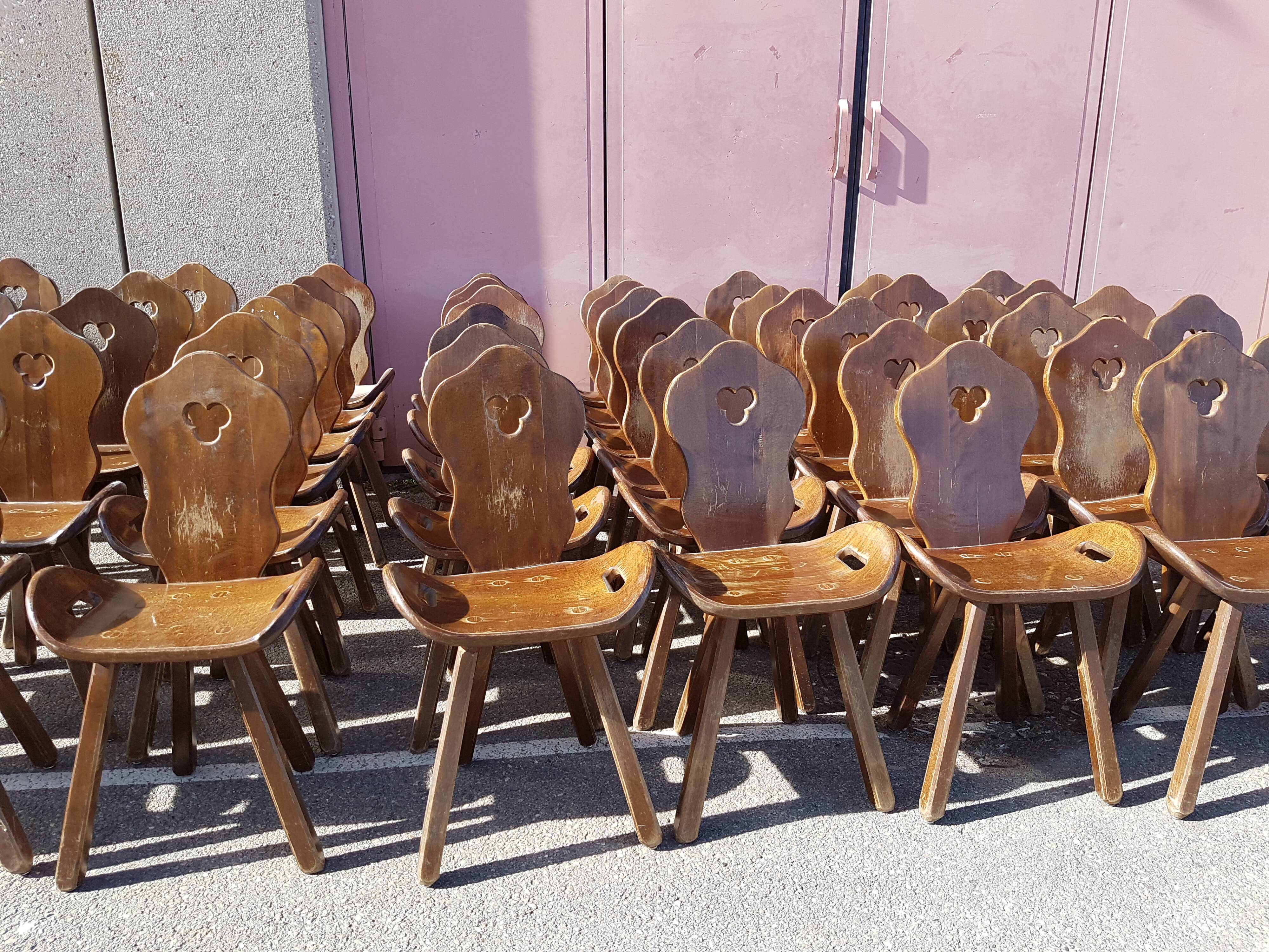 Set of 48 mountain chairs 1950