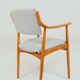 Vintage Scandinavian Armchair  fabric wool gray fully refurbished 1970