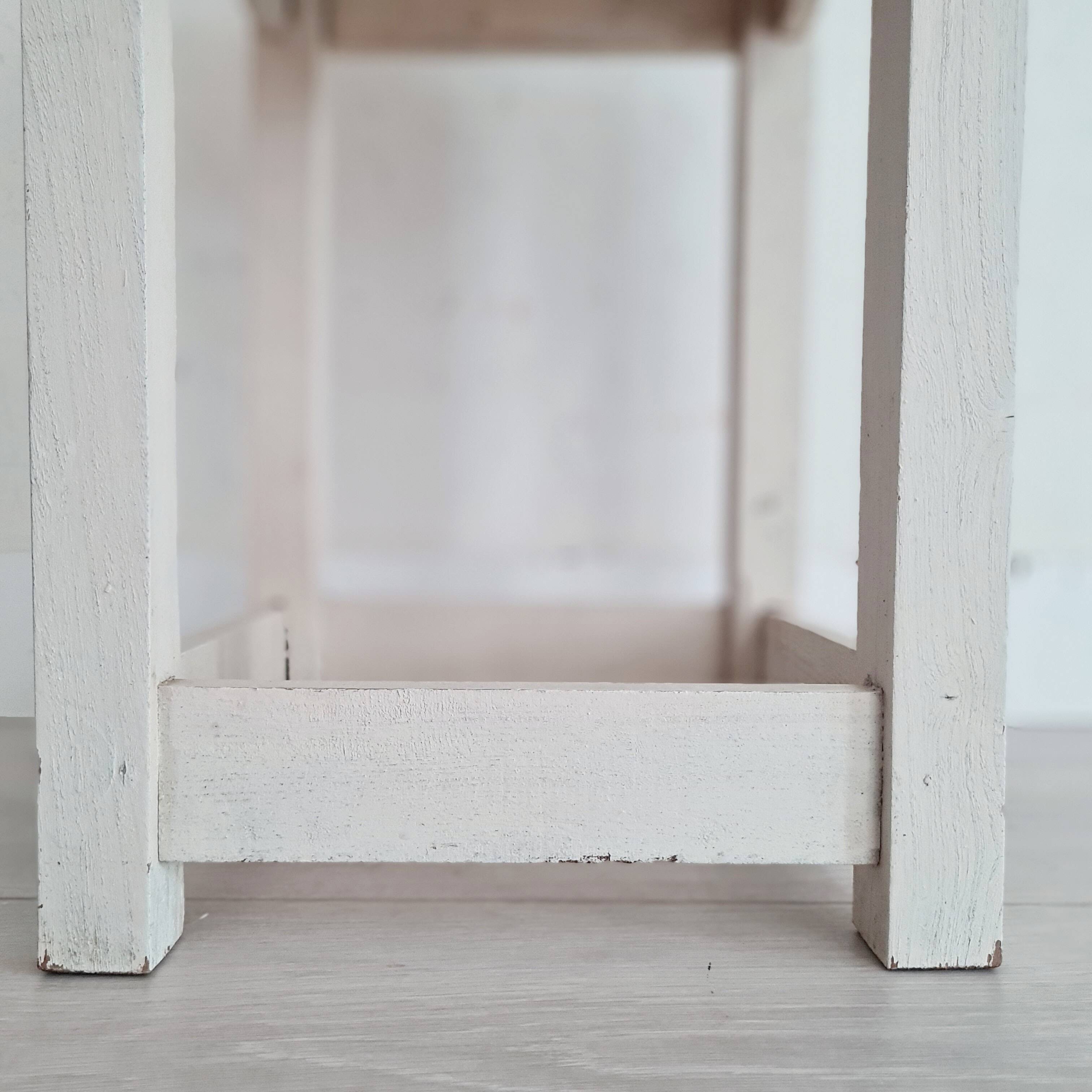 Old stool with white patina