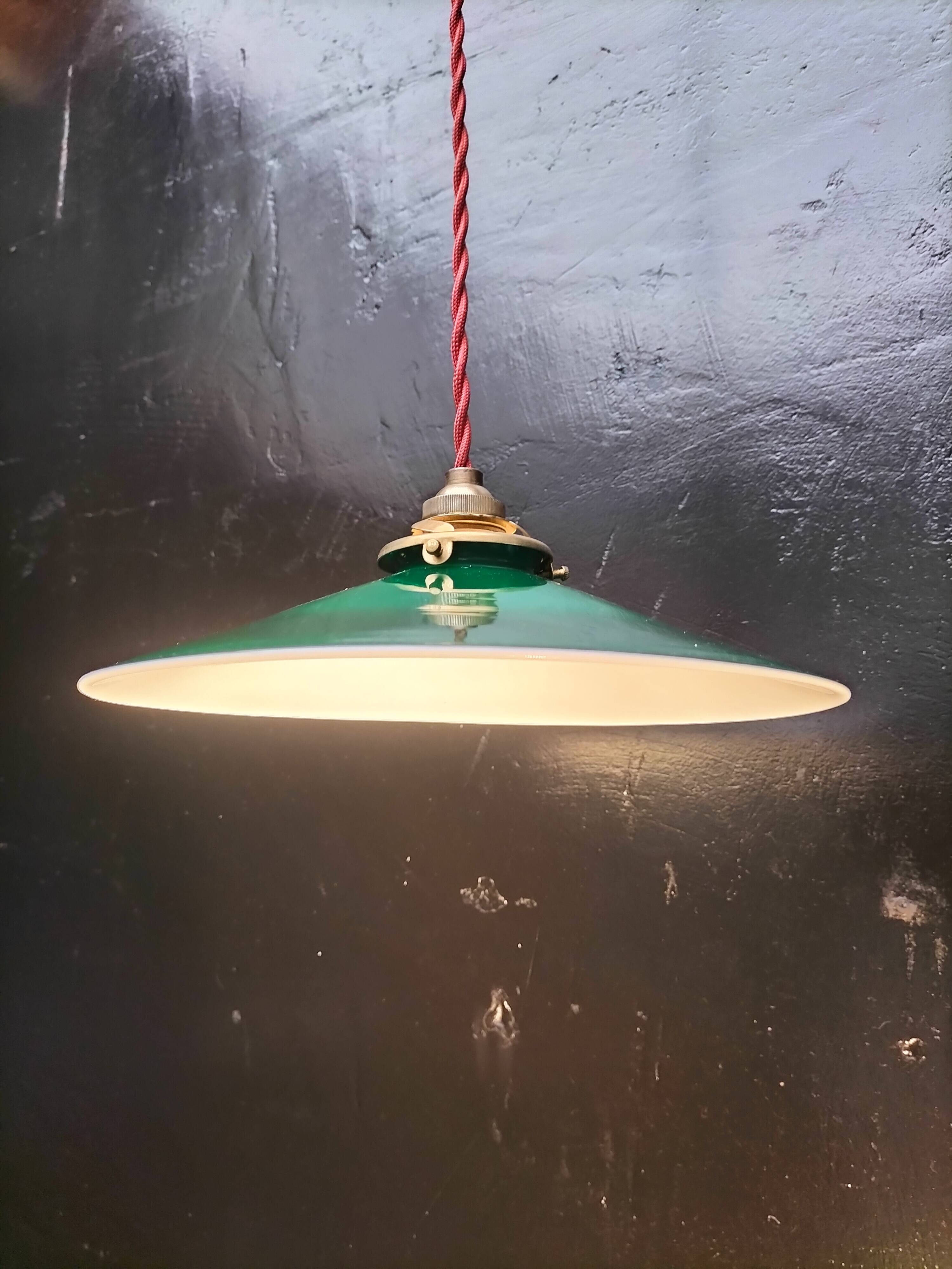 Green opaline pendant light